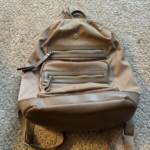 Travanti Beige Backpack with Gold Details